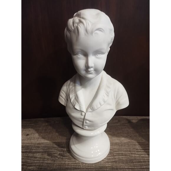 Pair Busts Girl Woman Andrea by Sadek Sculptures Made In Japan White Lot of 2 - Picture 6 of 12